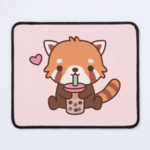 Item preview, Cute Little Red Panda Loves Bubble Tea designed and sold by rustydoodle.