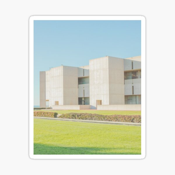 Minimal Modern Beach Architecture, Grass/Plants, Blue Sky Sticker
