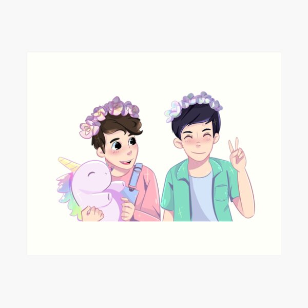 Pastel Dan and Phil Art Print