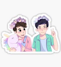 Pastel Dan and Phil Sticker