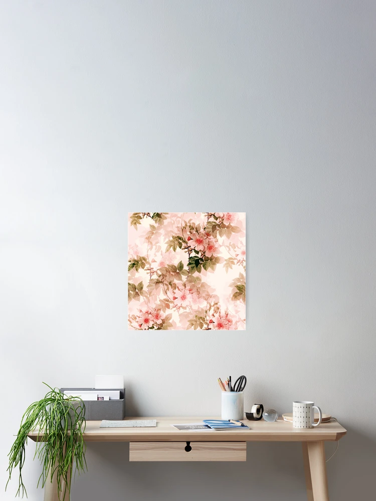 Thumbnail 2 of 3, Poster, Floral Foliage Rustic Paper Pattern designed and sold by Che-Patterns.