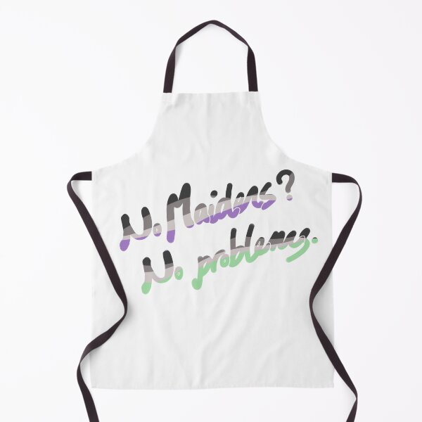 Item preview, AroAce flag print "no maidens?" designed and sold by Dionysisms.