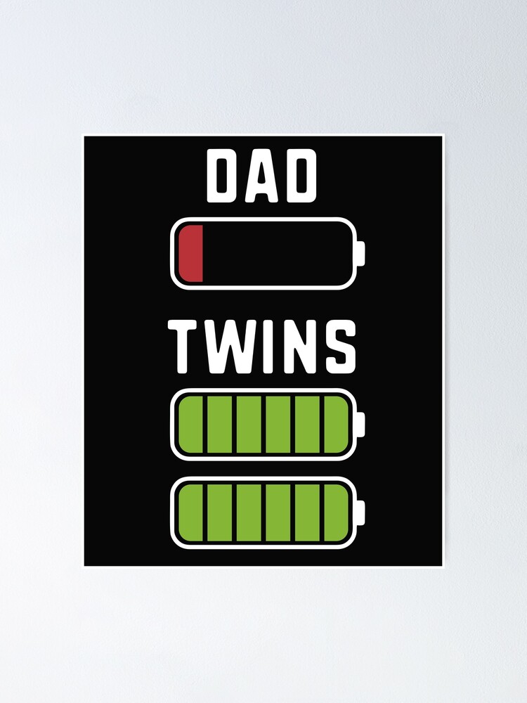 Funny Dad Twins Battery Charge T-Shirt - Great Gift For Dads Funny Dad Twins Battery Charge T-Shirt - Great Gift For Dads