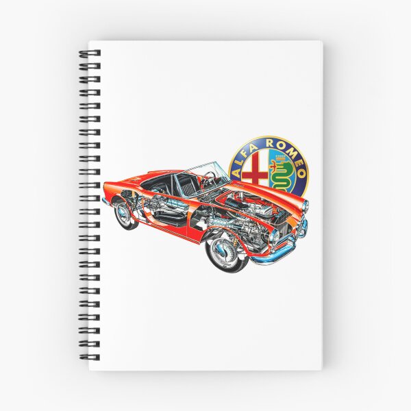 Item preview, Italian red sport 2 door car Giulietta Spider. Cutaway car art automotive blueprint    designed and sold by DominicRowe.
