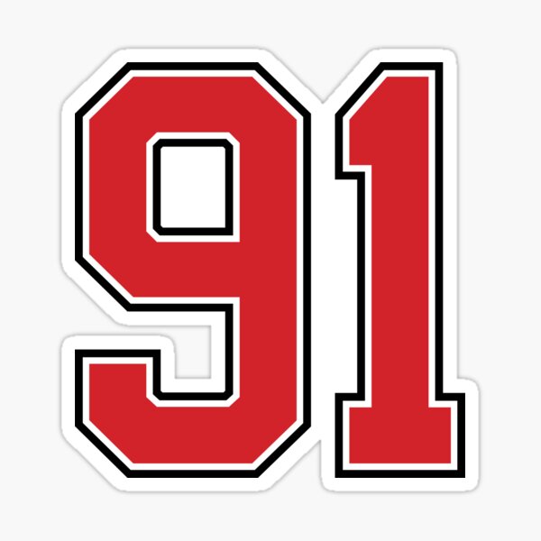 Sports Number 91, red black color lucky sport ninety one