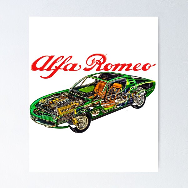 Item preview, Italian sport retro 2 door coupe Montreal V8. Cutaway car art automotive blueprint      designed and sold by DominicRowe.