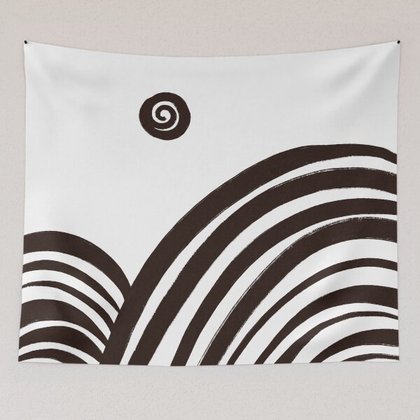 Item preview, Mountains Sunset Black and White Abstract Minimalism designed and sold by trajeado14.