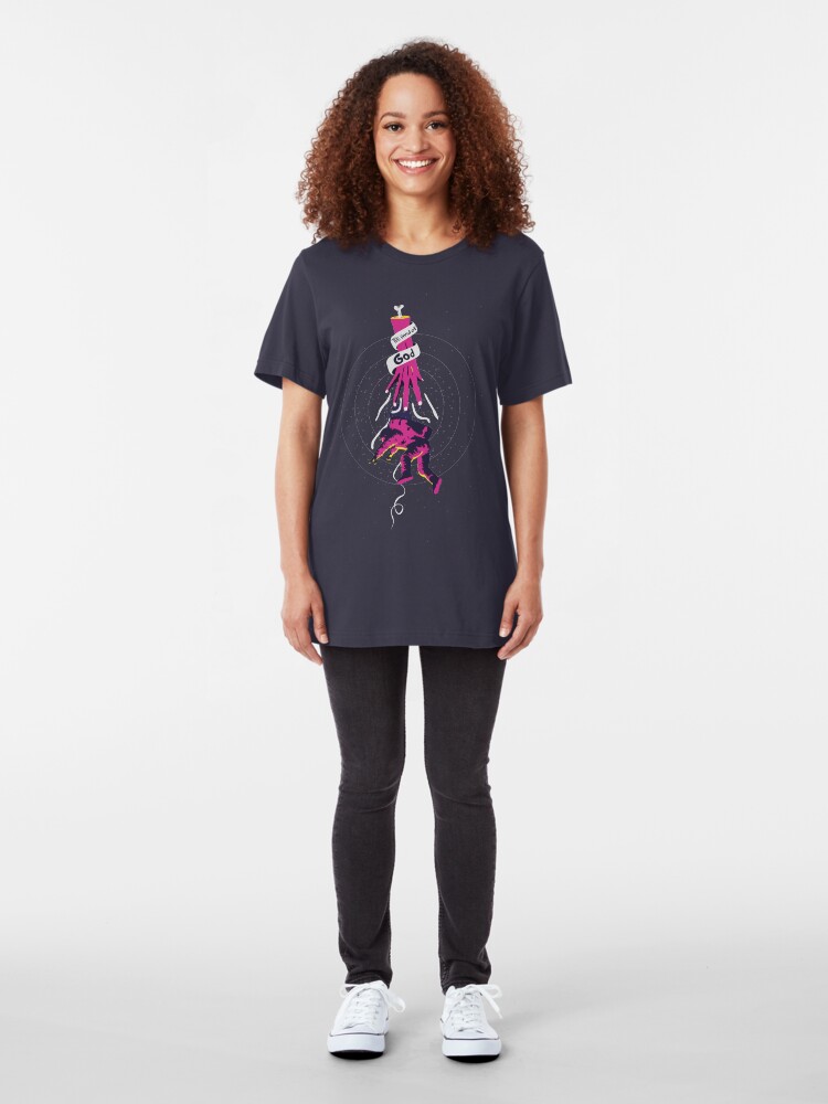 Alternate view of Reaching for god Slim Fit T-Shirt