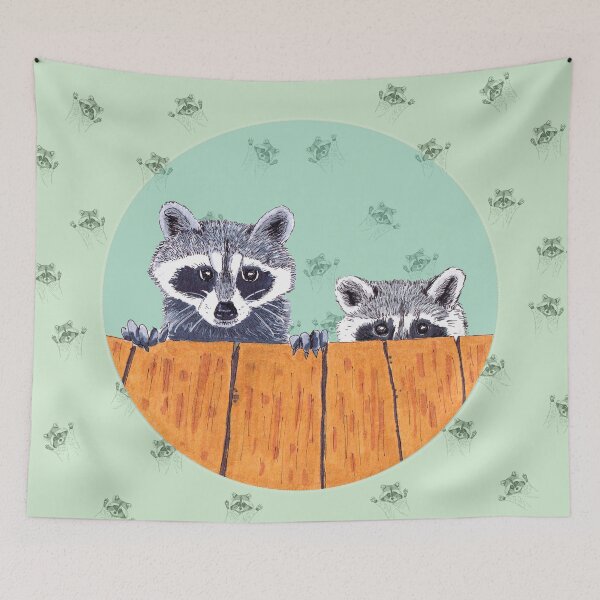 Item preview, Peeking Raccoons #3 - Pastel Pallet designed and sold by BlissDrizzle.