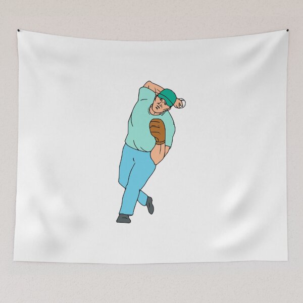 Item preview, Baseball Player Pitcher Throwing Motion Cartoon designed and sold by patrimonio.