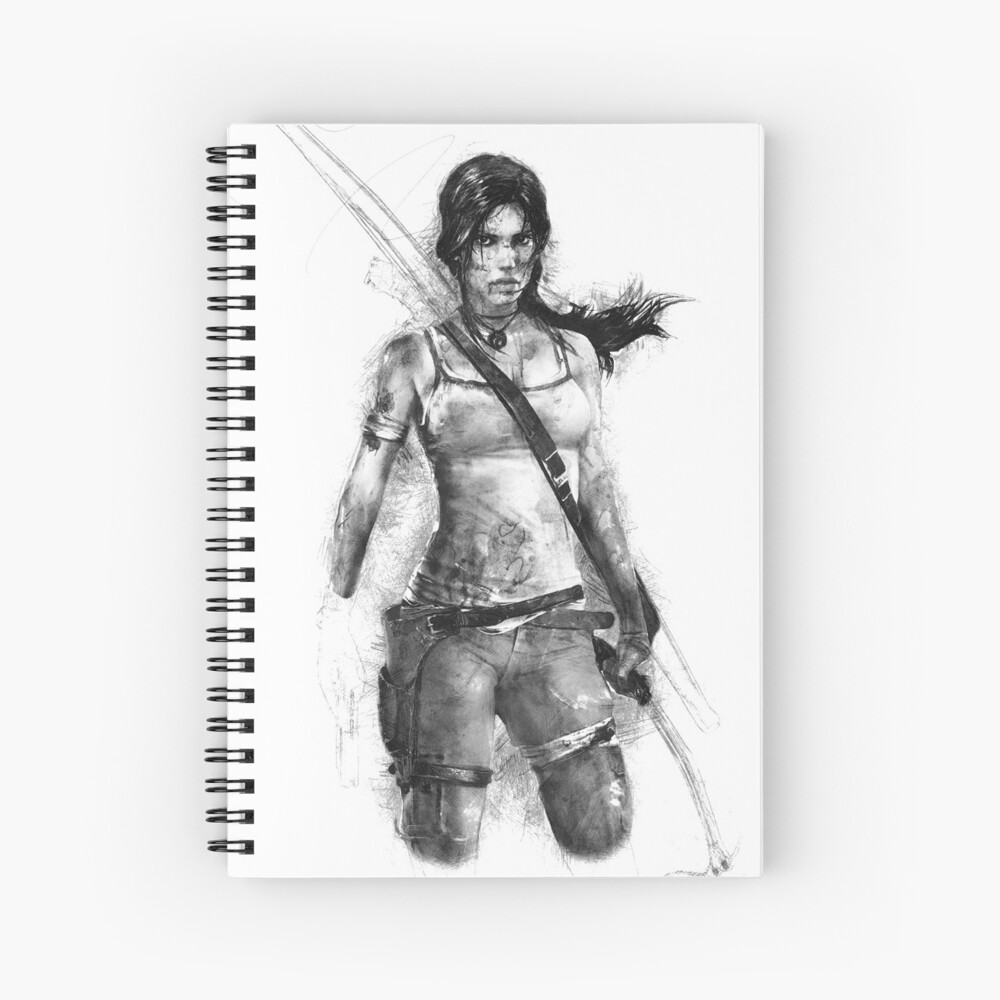 Lara Croft Drawing Spiral Notebook