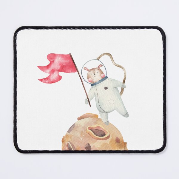 Item preview, dog astronaut with flag in space designed and sold by the-myro.