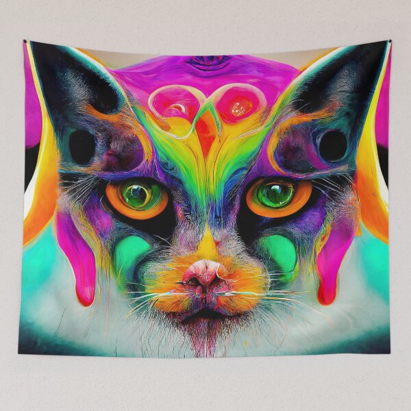 Item preview, Psychedelic Cat designed and sold by AM FineArtPrints.