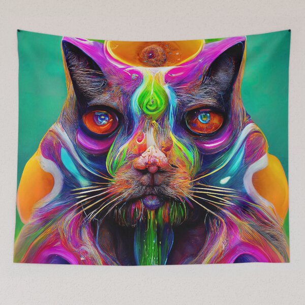 Item preview, Psychedelic Cat designed and sold by AM FineArtPrints.