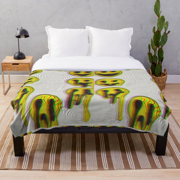 Smiley Face Throw Blankets | Redbubble