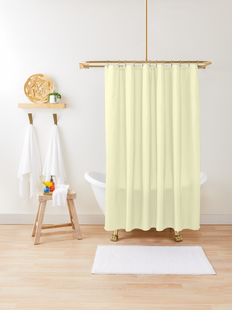 Pastel Lemon Yellow Pale Soft Meringue Yellow Solid Color Shower