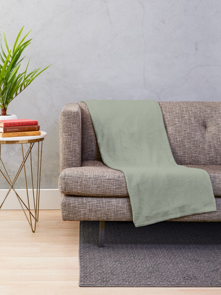 "Desert Sage Grey Green Solid Color" Throw Blanket by podartist Redbubble
