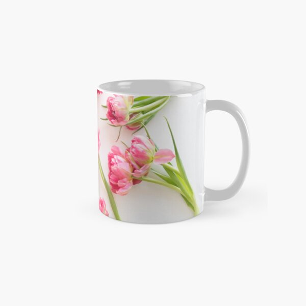 Pink double tulip flatlay Classic Mug