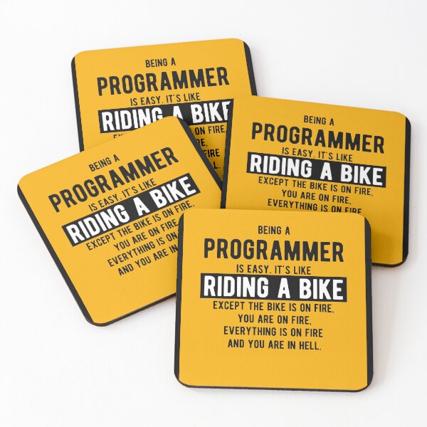 Item preview, Being a programmer is easy. Its like riding a bike  Funny Programming Jokes  Light Color Pos designed and sold by doxonosaltman16.