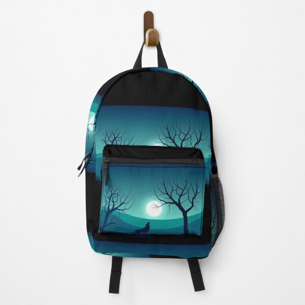 Item preview,  Cool Moon wolf trees and mountains Art designed and sold by BEAUTY ⭐⭐⭐⭐⭐.