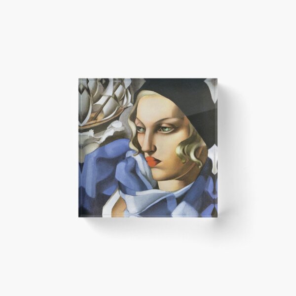 Tamara De Lempicka The Blue Scarf Acrylic Block