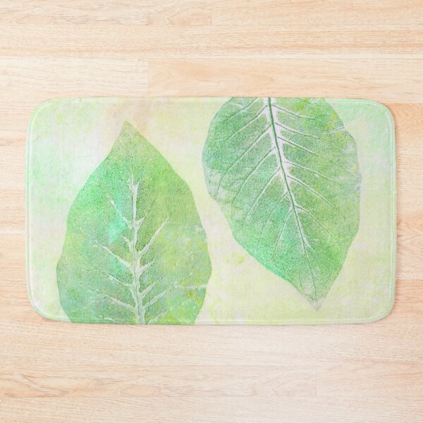 Item preview, Printed leaves fresh greens designed and sold by Peculiaris.