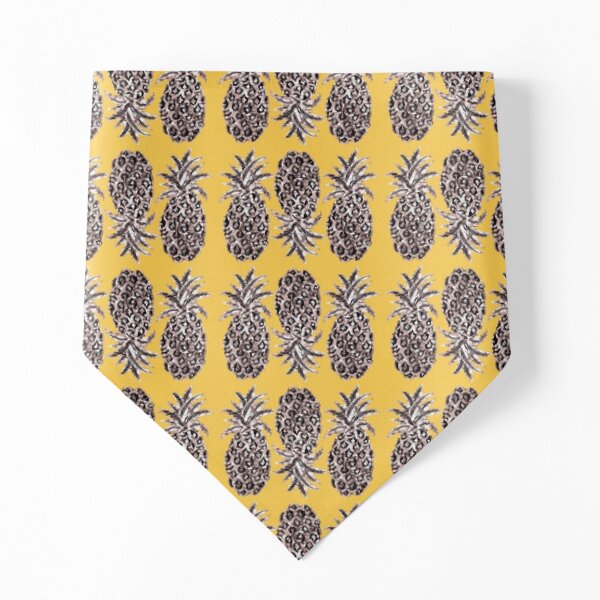 Mustard yellow, Gold Pineapples on Mustard yellow Pet Bandana