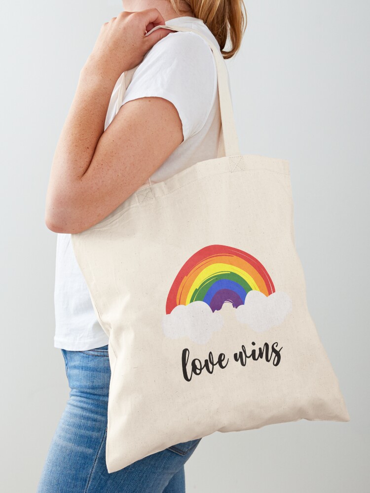 Love wins - Pride Rainbow Tote Bag by micbook