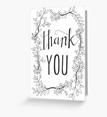 Thank You - Flower Wreath Greeting Card