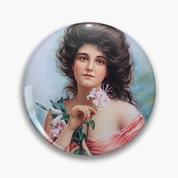 Item preview, Woman with Lily by Louis Prang Remastered Retro Art Xzendor7 Reproductions designed and sold by Xzendor7 Digital Art Creations.