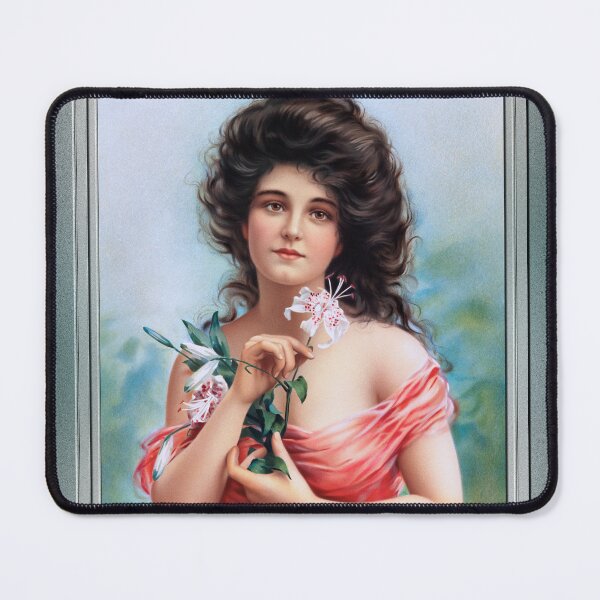 Item preview, Woman with Lily by Louis Prang Remastered Retro Art Xzendor7 Reproductions designed and sold by Xzendor7 Digital Art Creations.