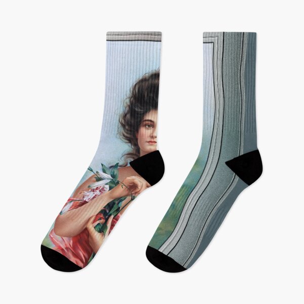 Item preview, Woman with Lily by Louis Prang Remastered Retro Art Xzendor7 Reproductions designed and sold by Xzendor7 Digital Art Creations.