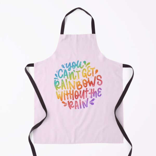 Item preview, You can't get rainbows without the rain - Rainbow Watercolour Quote on Pink designed and sold by TheBubblyType.