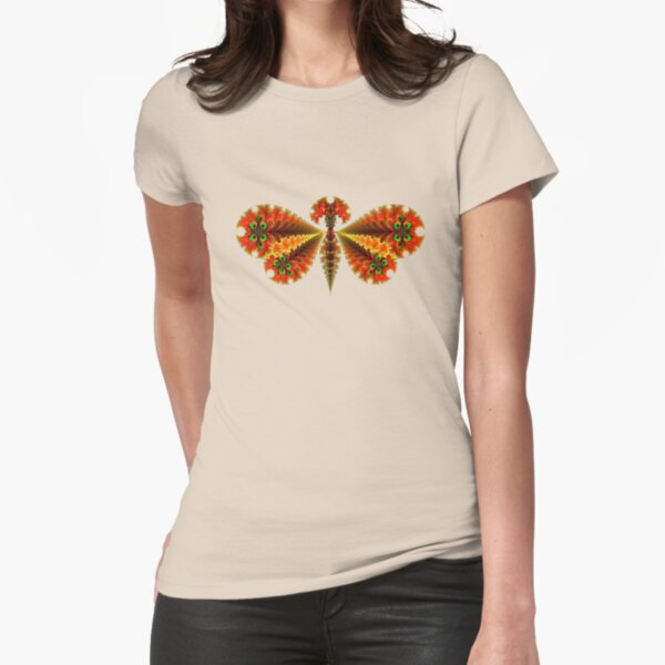 Fractal Butterfly Fitted T-Shirt