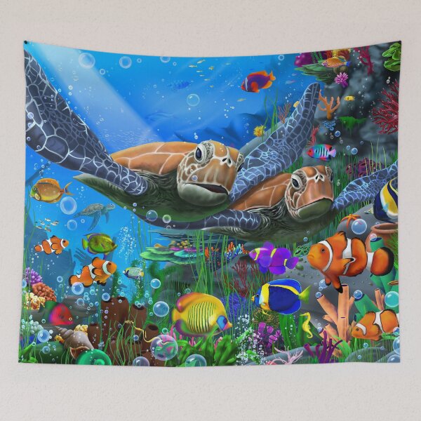 Item preview, Turtle's Ocean designed and sold by GeraldNewtonArt.