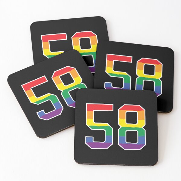 Item preview, Number 58 Rainbow LGBT pride fifty eight designed and sold by LoveIsColorful.