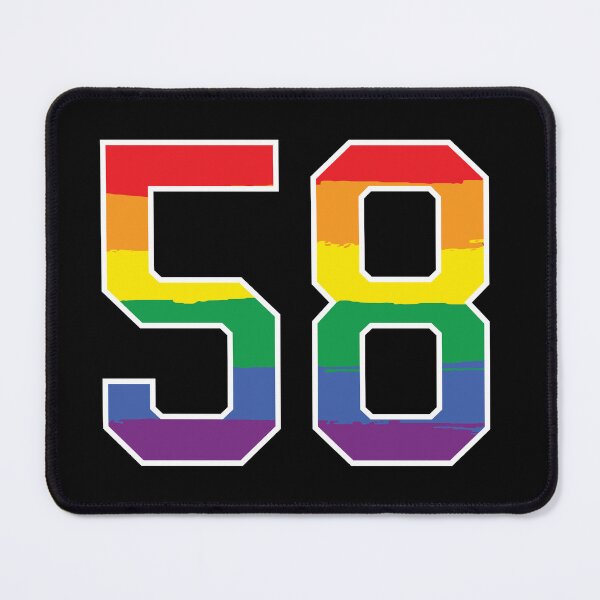 Item preview, Number 58 Rainbow LGBT pride fifty eight designed and sold by LoveIsColorful.