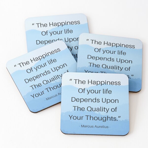 Item preview, The happiness of your life depends upon the quality of your thoughts - Stoic Marcus Aurelius Motivational Quote designed and sold by Dip-Art.