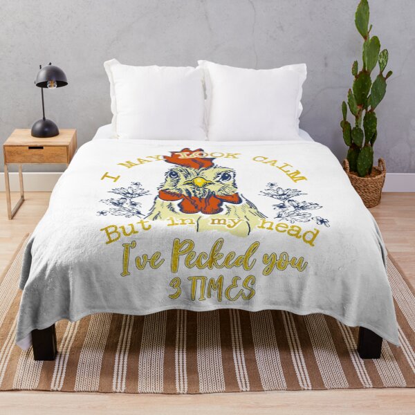 Item preview, I May Look Calm But I've Pecked You 3 Times Funny Chicken designed and sold by AsmaAkther.