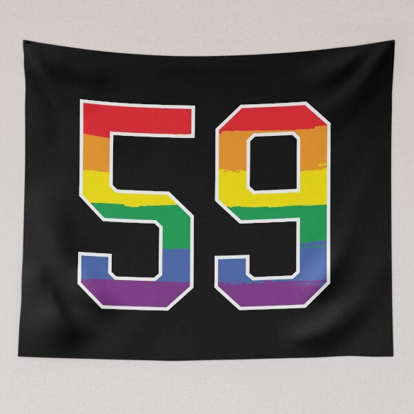 Item preview, Number 59 Rainbow LGBT pride fifty nine designed and sold by LoveIsColorful.