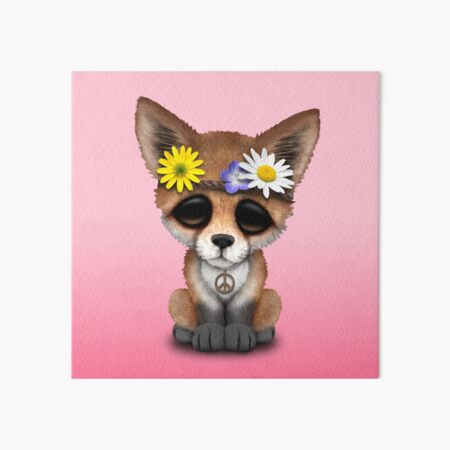 Item preview, Cute Baby Fox Hippie on Pink designed and sold by JeffBartels.
