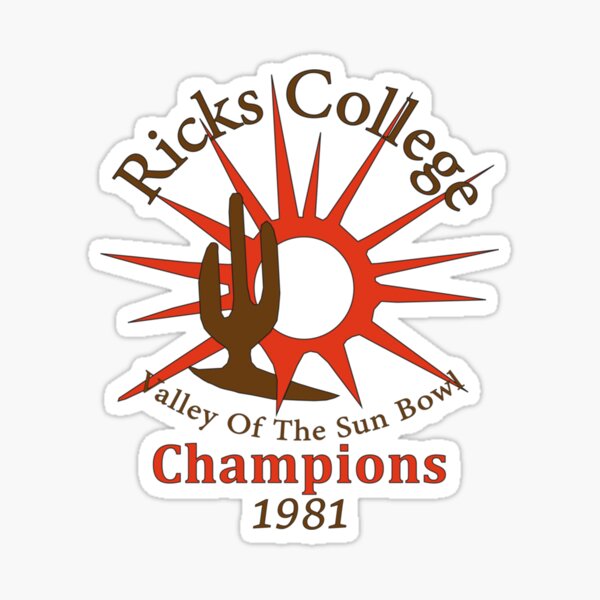 "Movie Ricks College Champions 1981 Retro Graphic Yellow" Sticker for