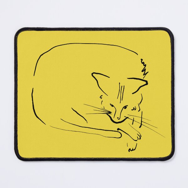 Item preview, Relaxing Cat on Warm Yellow "Cat's Drawings" designed and sold by Istvan Ocztos.