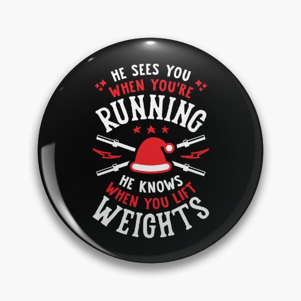 Item preview, He Sees You When You're Running He Knows When You Lift Weights Santa Lifter designed and sold by Brogress Project.