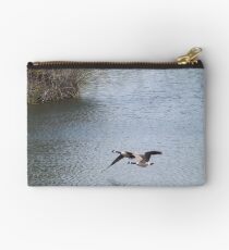 Flying Canada Geese, Jersey City, New Jersey Studio Pouch