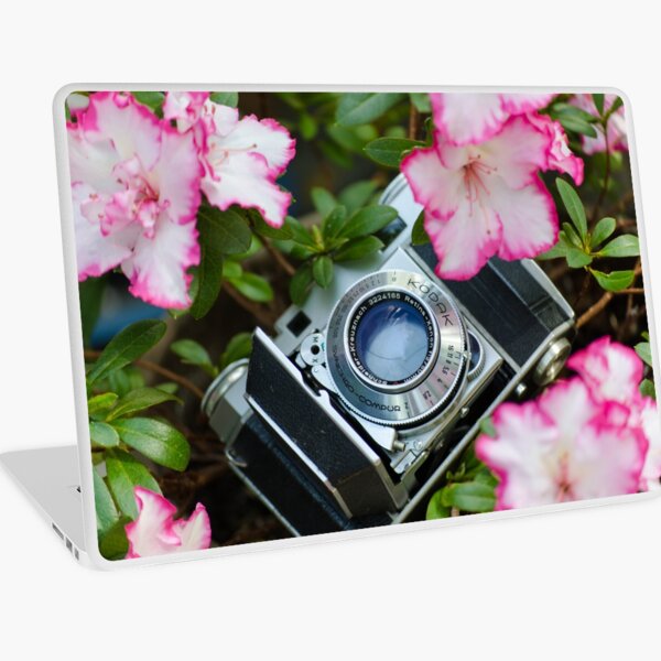 Retro Camera In Bloom Laptop Skin