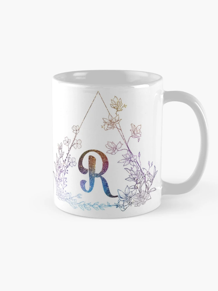 Thumbnail 3 of 6, Coffee Mug, Cute Floral Monogram R| Monogram R designed and sold by ModernStyleBoho.