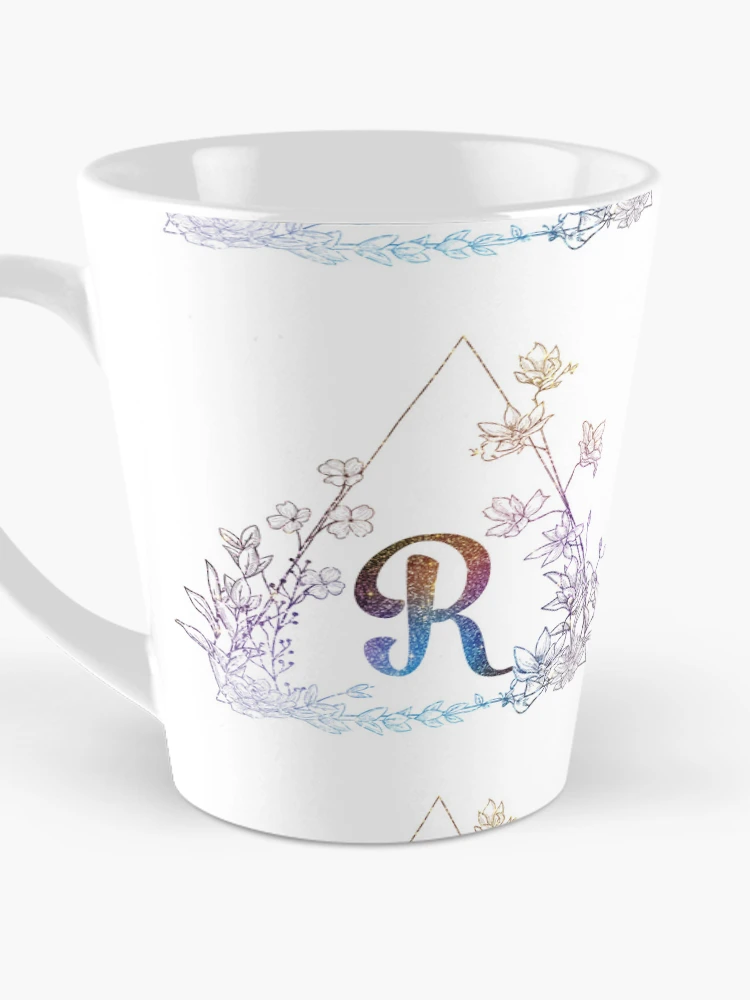 Thumbnail 3 of 4, Coffee Mug, Cute Floral Monogram R| Monogram R designed and sold by ModernStyleBoho.