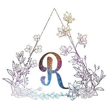 Artwork thumbnail, Cute Floral Monogram R| Monogram R by ModernStyleBoho