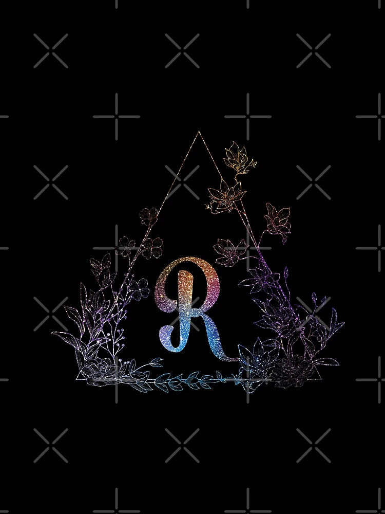 Thumbnail 3 of 3, Scarf, Cute Floral Monogram R| Monogram R designed and sold by ModernStyleBoho.